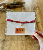 Collier ras de cou en tissu - coeur